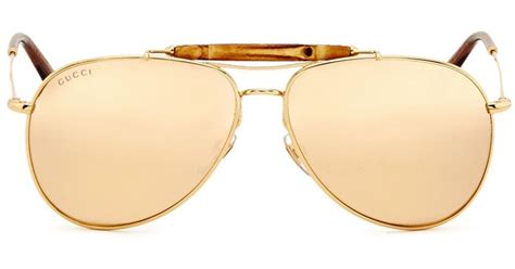 gucci gold mirror aviator sunglasses|gucci unisex aviator sunglasses.